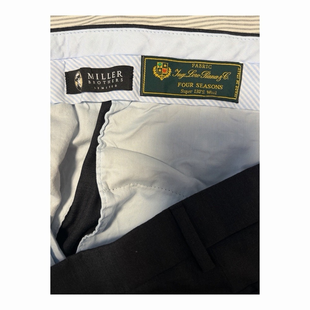 Miller Brothers Loro Piana Super 130s Wool Dress Pants 40 Modern Fit KD1 - Picture 5 of 7